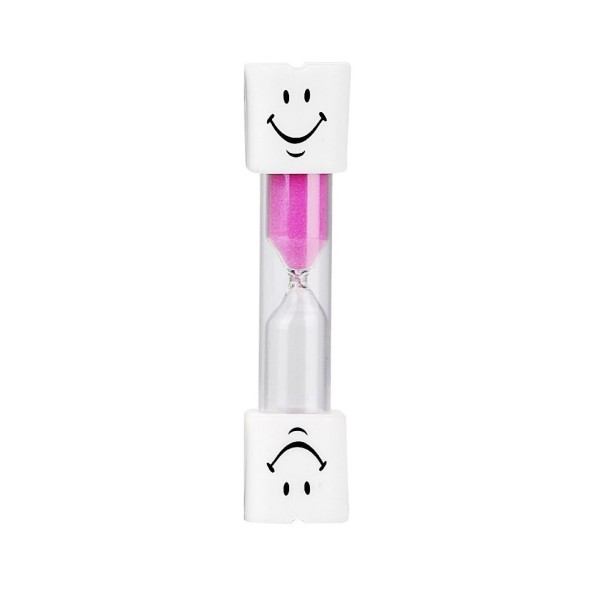 2 Minutes Smiling Face The Hourglass for Kids Toothbrush Timer Sand Clock, pink sand